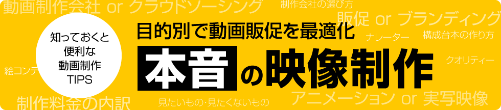 目的別で映像制作を最適化！｢本音の映像制作」